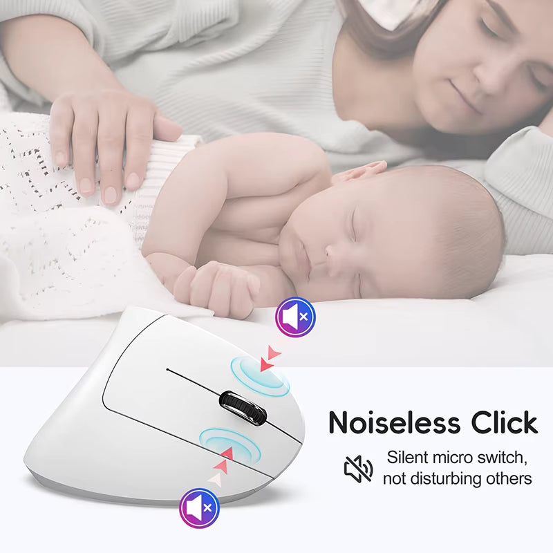Xiaomi Wireless Mouse Bluetooth Vertical Mouse Dual-Mode Silent Mouse Rechargeable Gaming Mouse for Win Mac OS Laptop Computer
