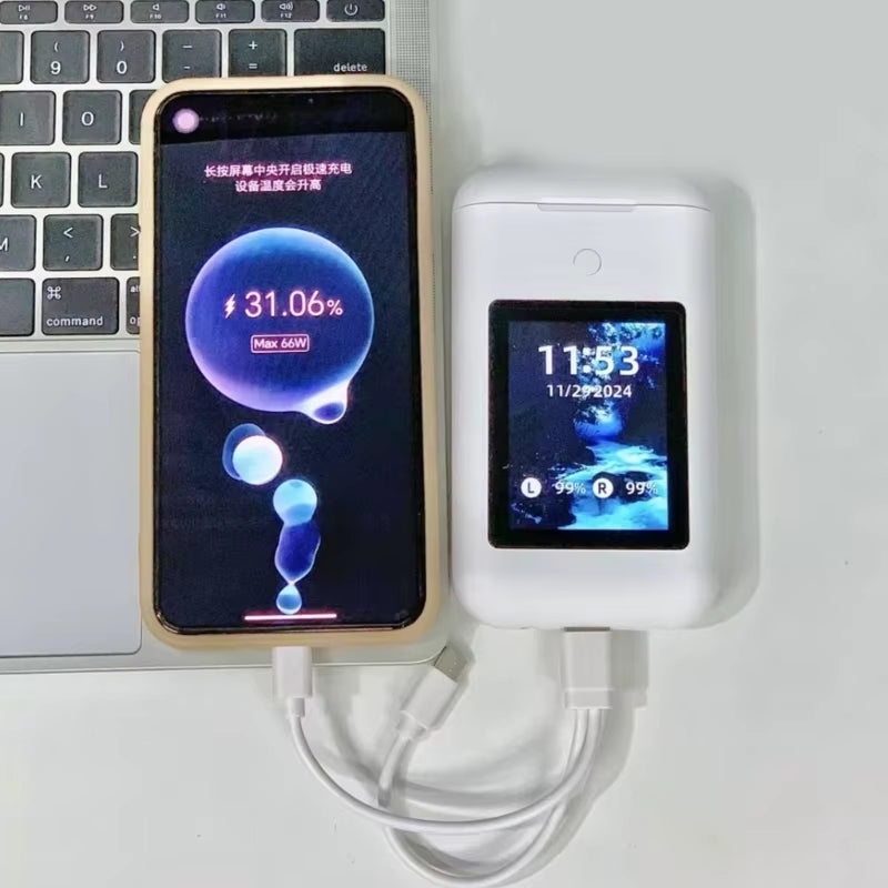 Large Screen Touchable Earphone Large Battery Multiple Function in Ear Headphone Power Charger Headphone Music Game Headset