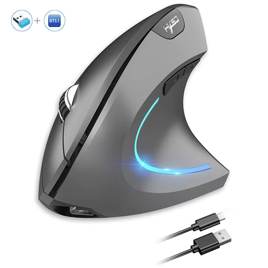 Xiaomi Wireless Mouse Bluetooth Vertical Mouse Dual-Mode Silent Mouse Rechargeable Gaming Mouse for Win Mac OS Laptop Computer
