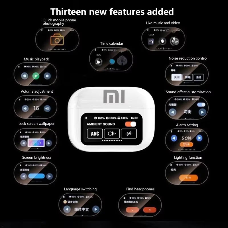 Xiaomi AI Earphone Wireless Bluetooth Headphones Translator Earphones 147Languages with Touch Screen Communication APP Control