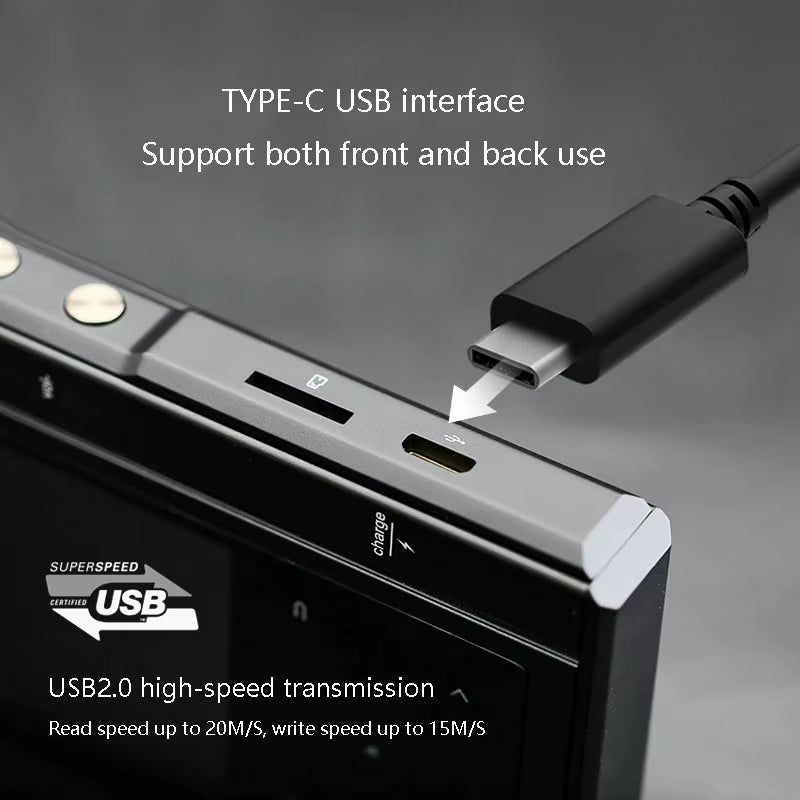 Z6Pro Portable Hifi Music Player MP3 Dual Core Walkman Wireless Bluetooth DSD256 HD Lossless Decoding PO+LO Dual Output