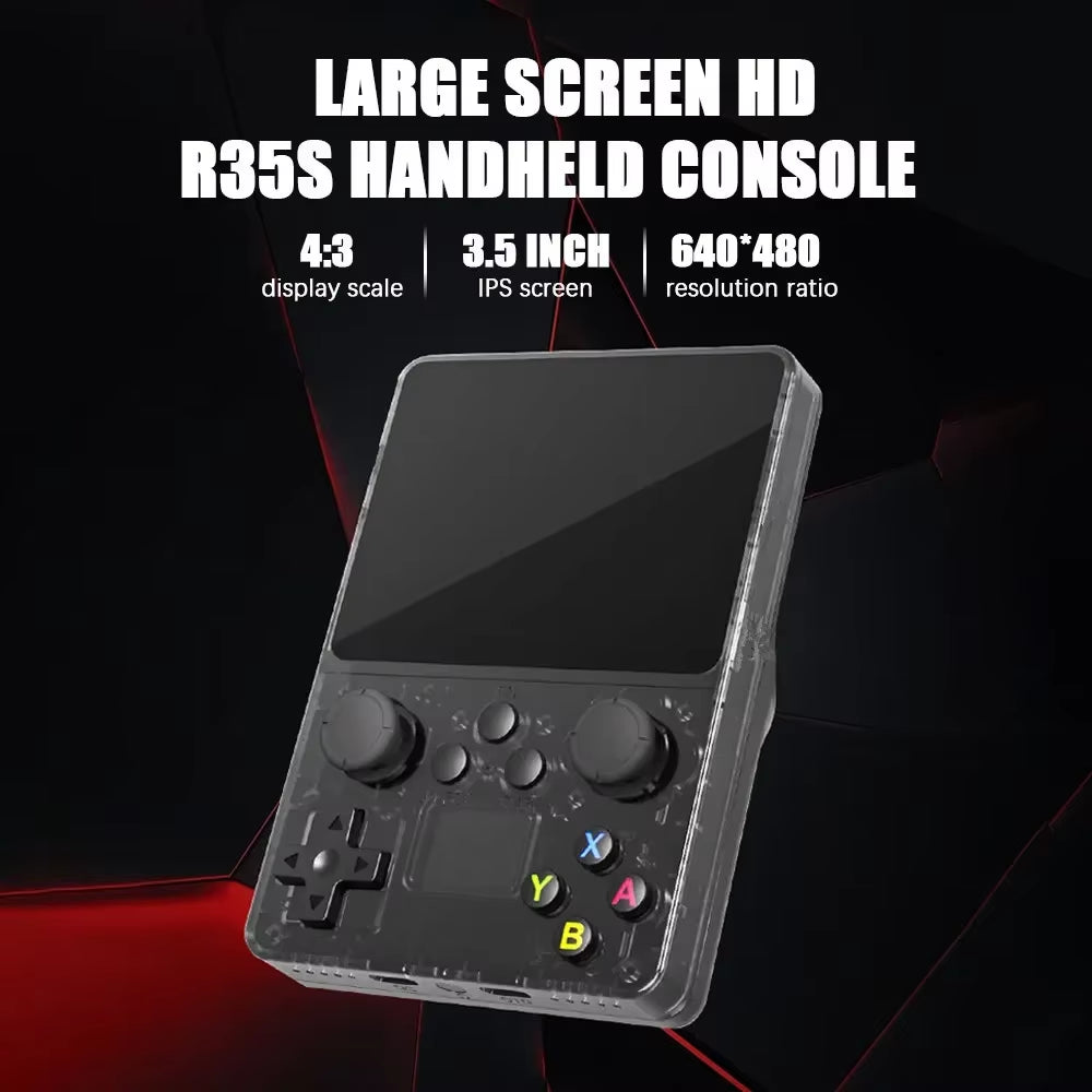 R35S Retro Handheld Video Game Console Linux System 3.5 Inch IPS Screen Portable Pocket Video Player 64GB Games Boy Gift