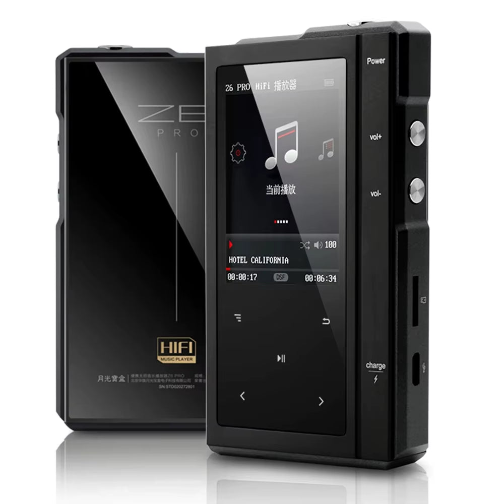 Z6Pro Portable Hifi Music Player MP3 Dual Core Walkman Wireless Bluetooth DSD256 HD Lossless Decoding PO+LO Dual Output