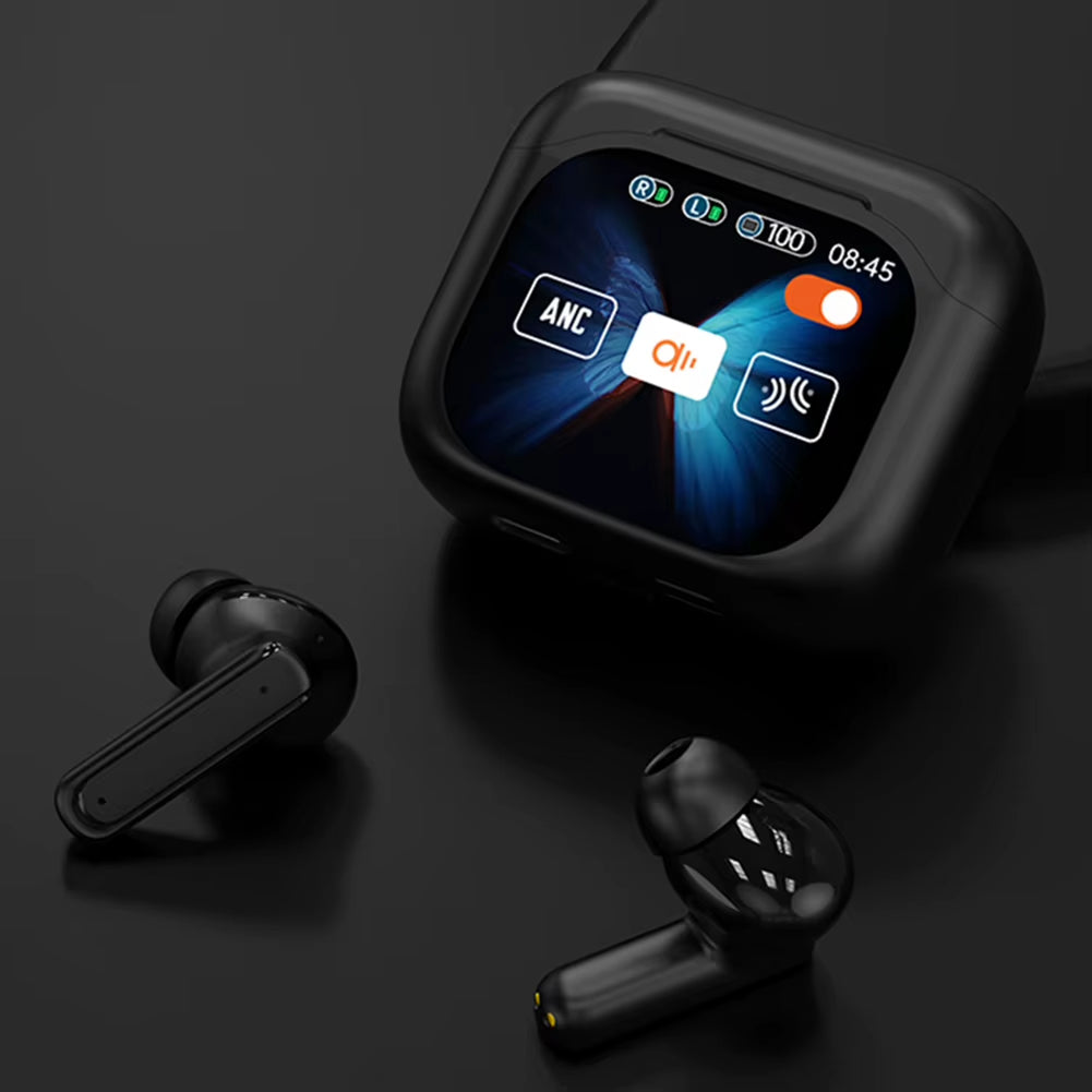 Bass Stereo Ear Buds Bluetooth-Compatible 5.4 Headphones ANC ENC Noise Cancelling IPX5 Waterproof for Sports Workout Gym Running