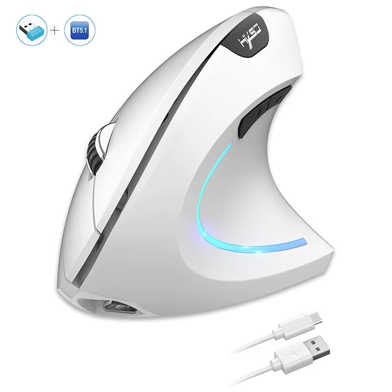 Xiaomi Wireless Mouse Bluetooth Vertical Mouse Dual-Mode Silent Mouse Rechargeable Gaming Mouse for Win Mac OS Laptop Computer