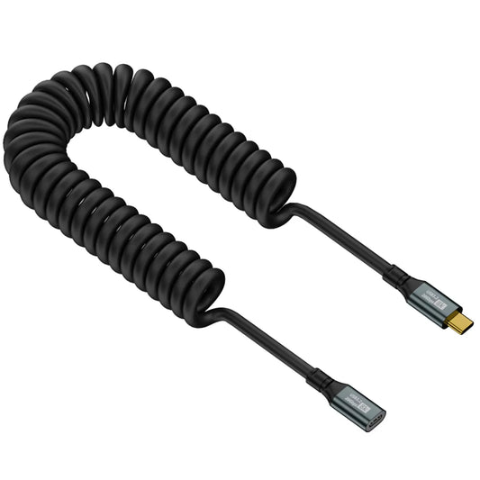 USB C Extension Coiled Cable 6Ft, USB C to USB C Coiled Cable 20Gbps, USB C Male to Female Extension Cable 100W, Type C Extender