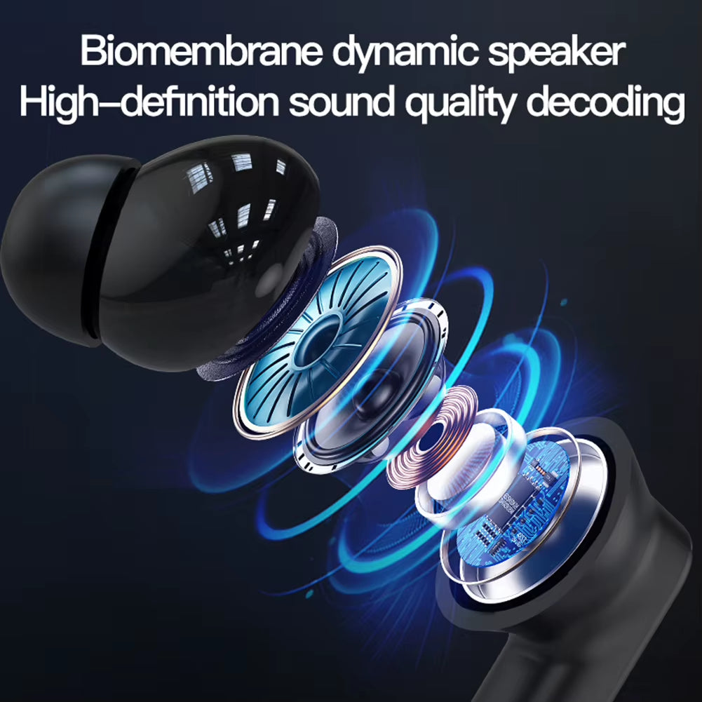 Bass Stereo Ear Buds Bluetooth-Compatible 5.4 Headphones ANC ENC Noise Cancelling IPX5 Waterproof for Sports Workout Gym Running