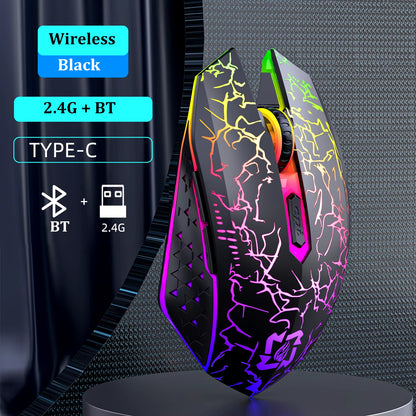 Bluetooth 5.2 Wireless Mouse RGB Gaming Mouse Silent Mouse Rechargeable Mouse 800-1200-1600 DPI Mouse Mice for PC Laptop Macbook