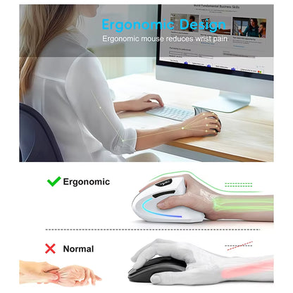Xiaomi Wireless Mouse Bluetooth Vertical Mouse Dual-Mode Silent Mouse Rechargeable Gaming Mouse for Win Mac OS Laptop Computer